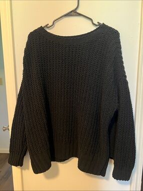 American Eagle Black Oversized Knit Women's Sweater